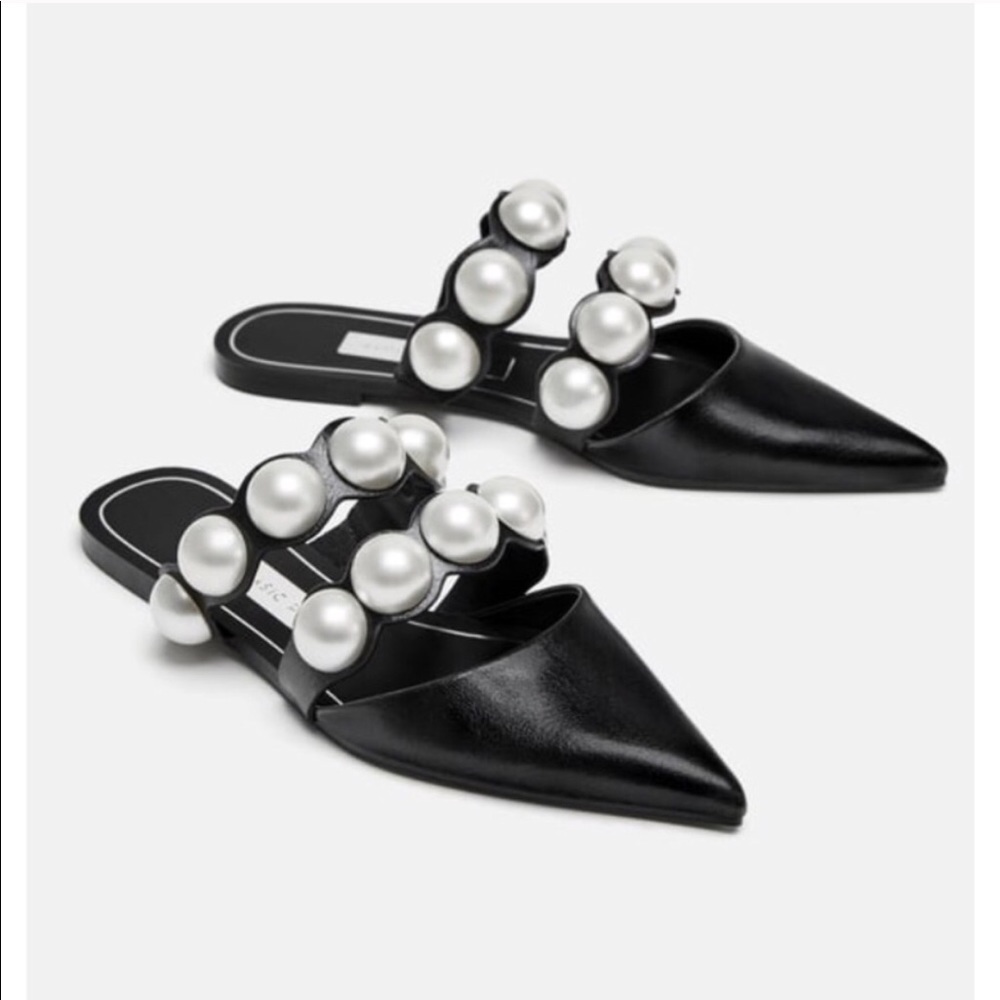 Zara pearl flats
